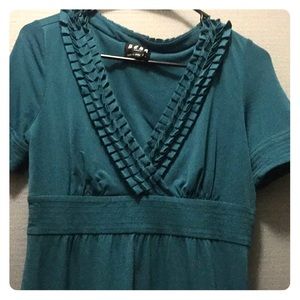 BCBG Teal Ruffle Dress